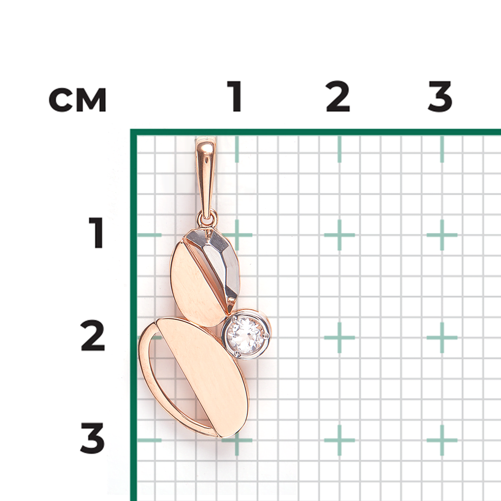 Подвеска из комбинированного золота с натуральным топазом white 03-3374-00-201-1111