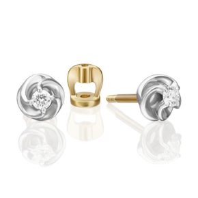 Серьги-пусеты из комбинированного золота с бриллиантом 02-5342-00-101-1121