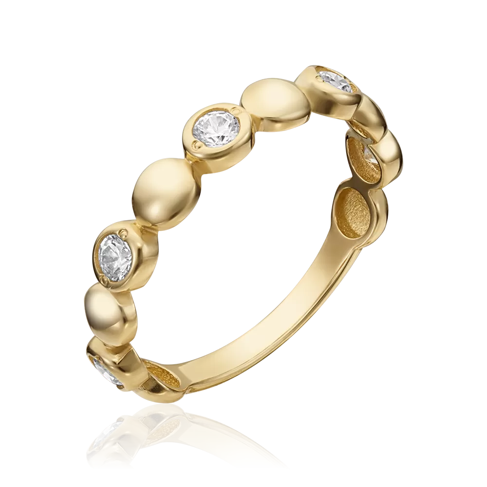 Кольцо из лимонного золота с фианитами 01-5344-00-501-1130-38