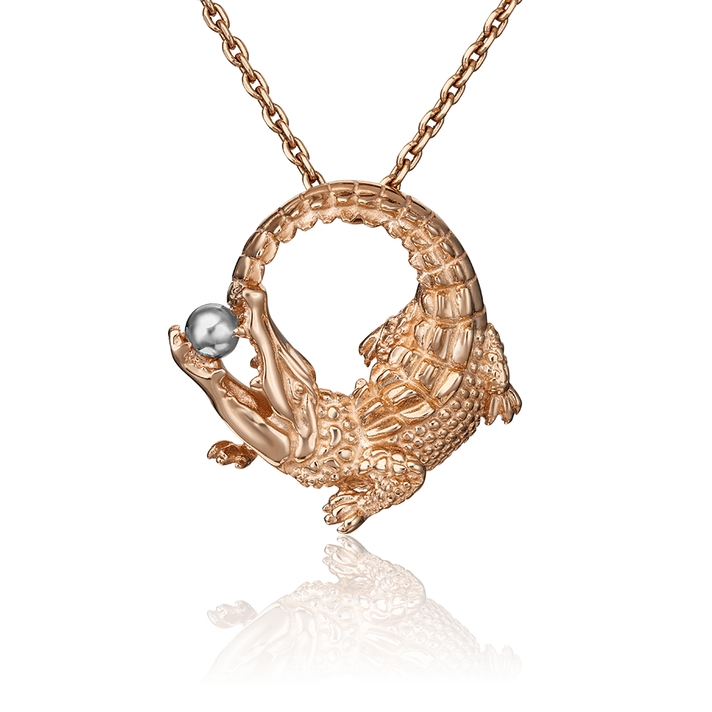 Подвеска «Крокодил» из комбинированного золота 03-3043-00-000-1111-64