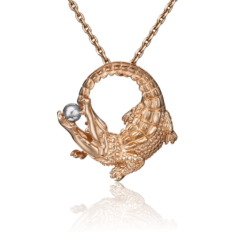 Подвеска «Крокодил» из комбинированного золота 03-3043-00-000-1111-64