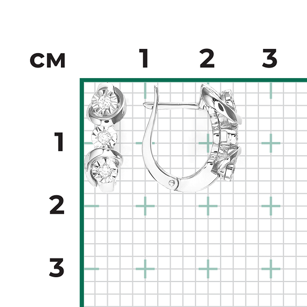 Серьги с английским замком из белого золота с бриллиантами 02-5241-00-101-1120