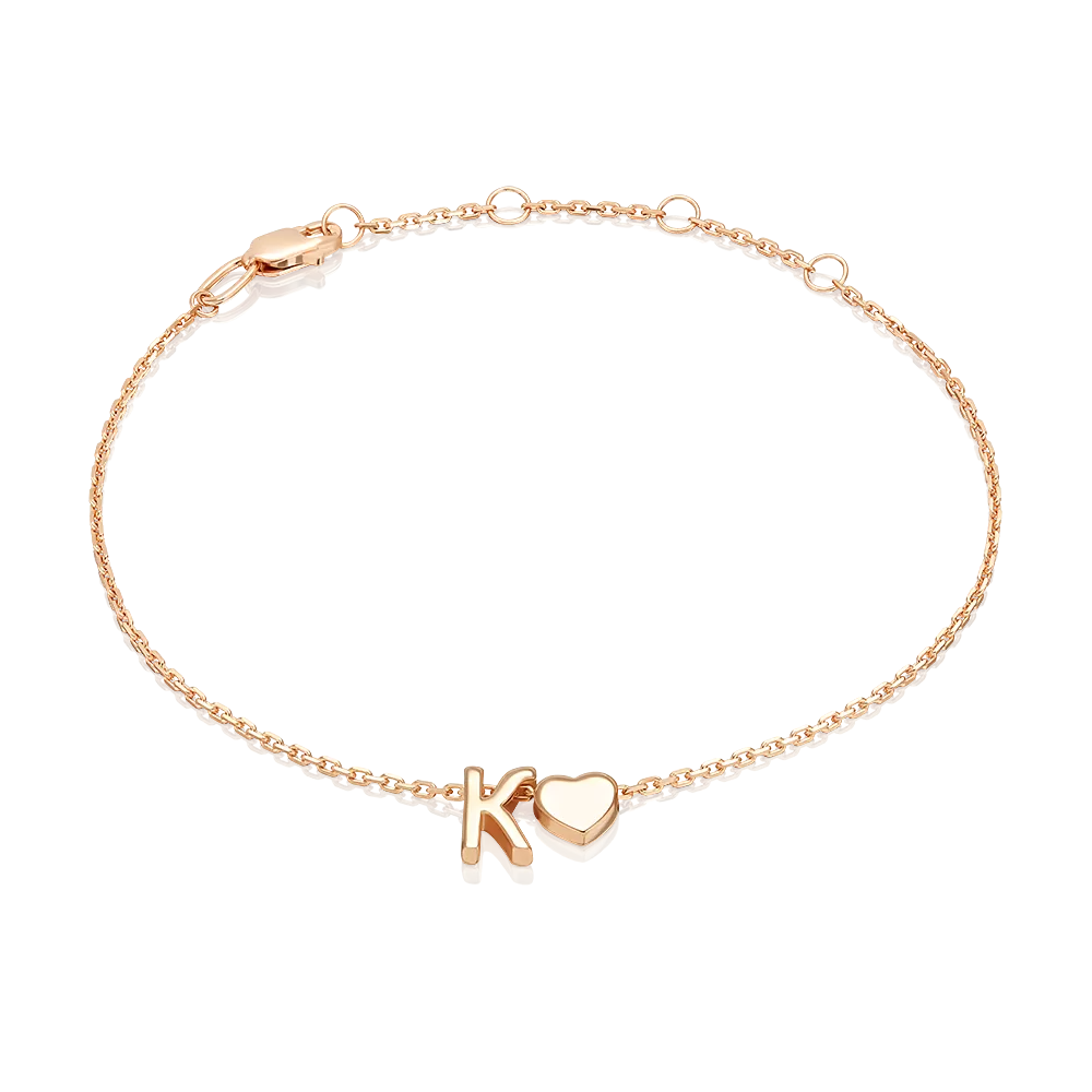 Браслет «Буква К» из красного золота 05-0858-К-000-1110