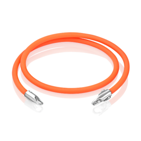 Браслет-соул из серебра с оранжевым полиуретановым шнуром 05-0763-04-000-0200