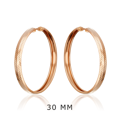 Серьги-конго из красного золота с алмазной гранью 02-4808-30-000-1110-19