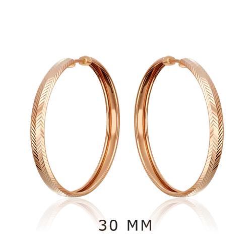 Серьги-конго из красного золота с алмазной гранью 02-4808-30-000-1110-19