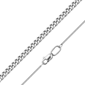 Цепь из белого золота с алмазной гранью (плетение «Панцирное») 21-0111-030-1120-17