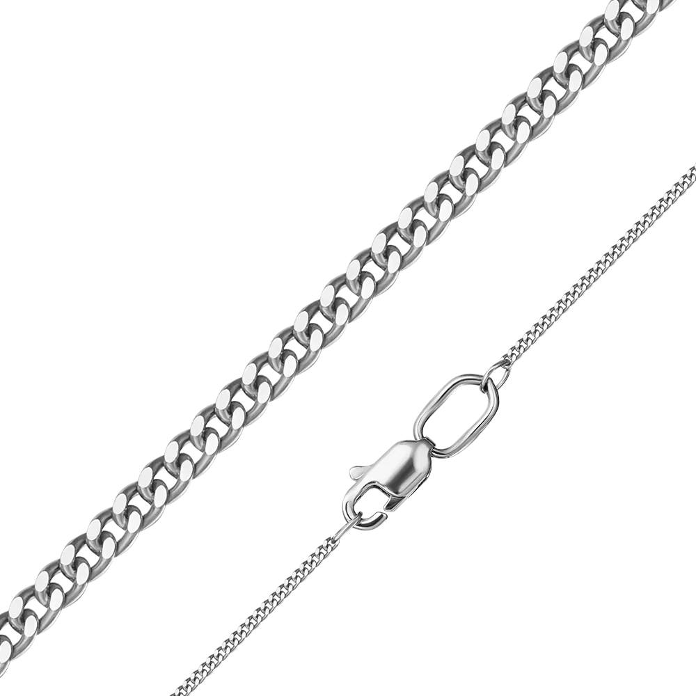 Цепь из белого золота с алмазной гранью (плетение «Панцирное») 21-0111-030-1120-17