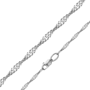 Цепь из белого золота с алмазной гранью (плетение сингапур) 21-0711-035-1120-17