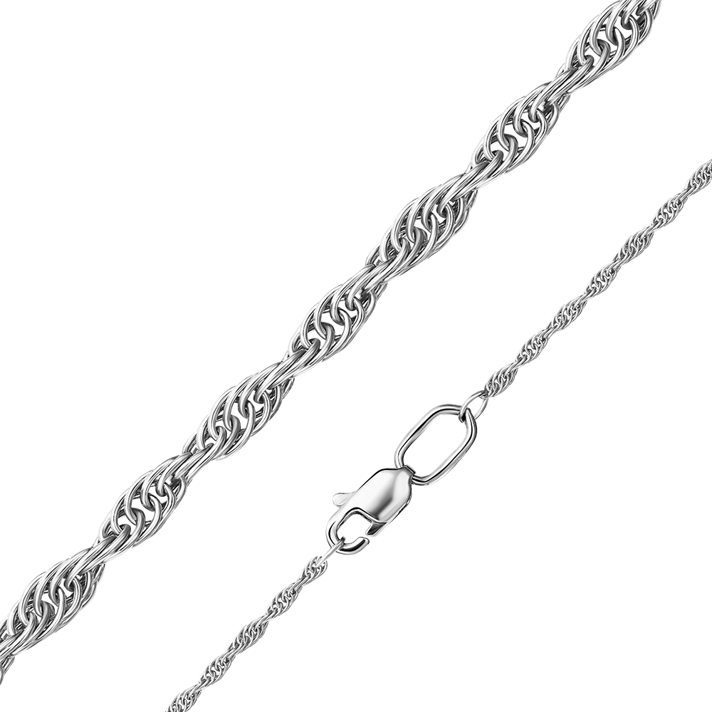 Цепь из белого золота (плетение кордовое) 21-2202-025-1120-17