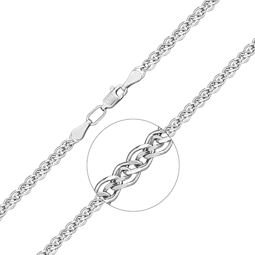 Браслет из белого золота с алмазной гранью (плетение «Нонна») 22-0511-060-1120-17