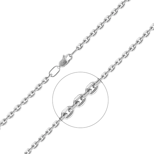 Браслет из белого золота с алмазной гранью (плетение «Якорное») 22-0811-100-1120-17