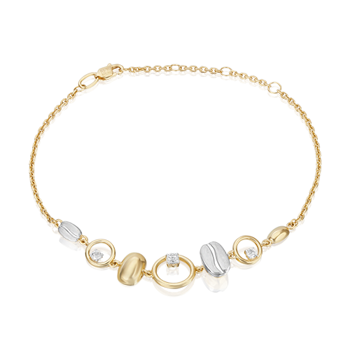 Браслет из комбинированного золота с натуральными топазами white 05-0719-01-201-1121