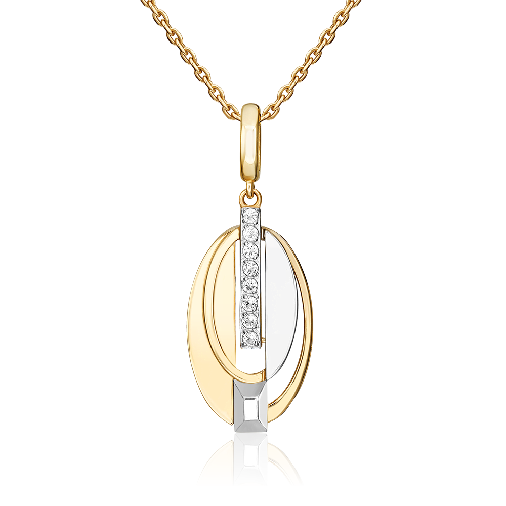 Подвеска из комбинированного золота с натуральными топазами white 03-3371-00-201-1121