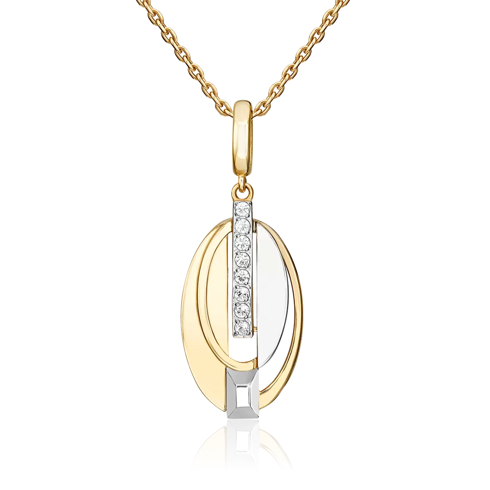 Подвеска из комбинированного золота с натуральными топазами white 03-3371-00-201-1121