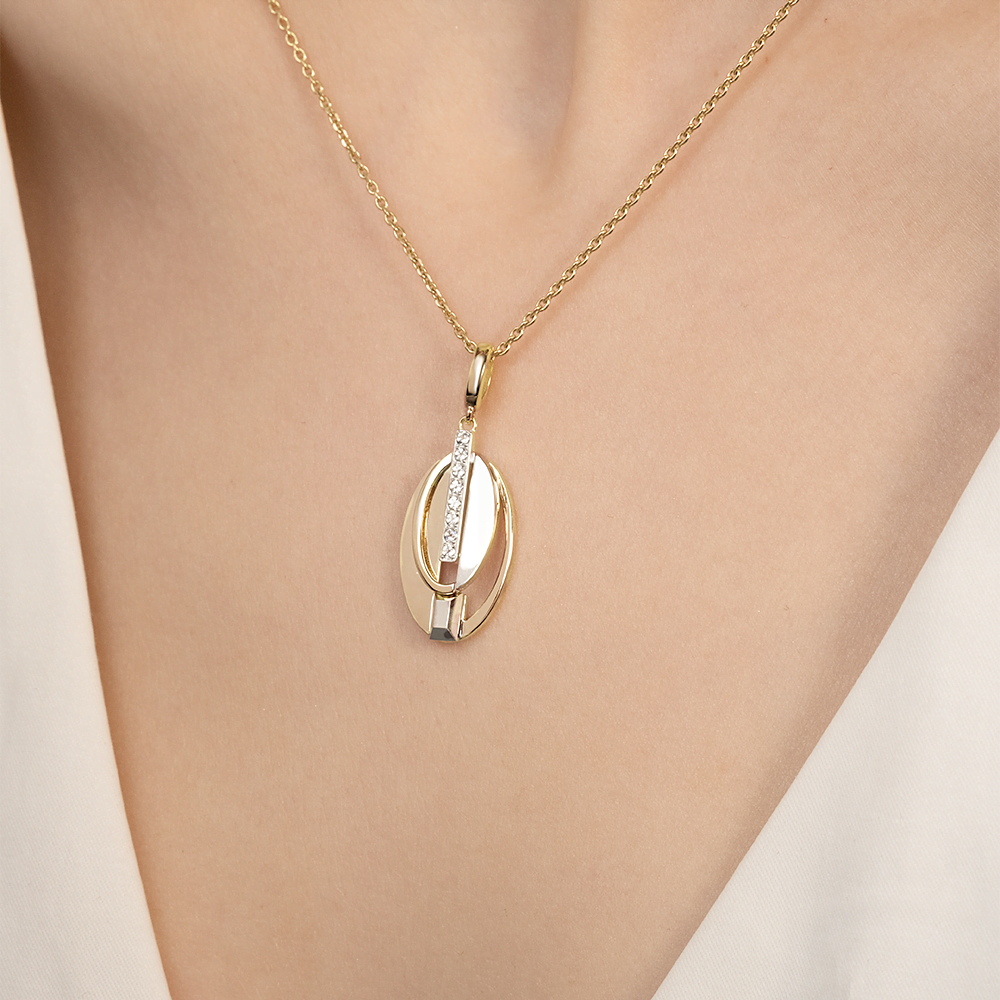 Подвеска из комбинированного золота с натуральными топазами white 03-3371-00-201-1121