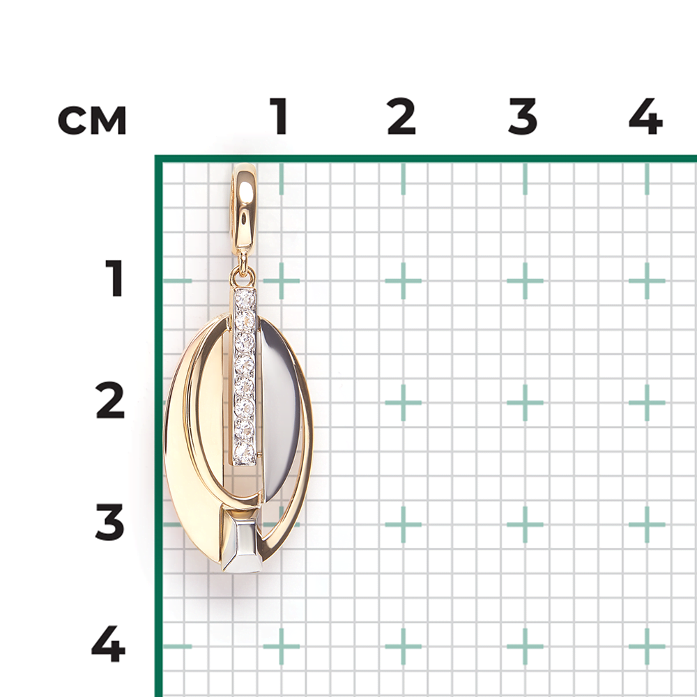 Подвеска из комбинированного золота с натуральными топазами white 03-3371-00-201-1121