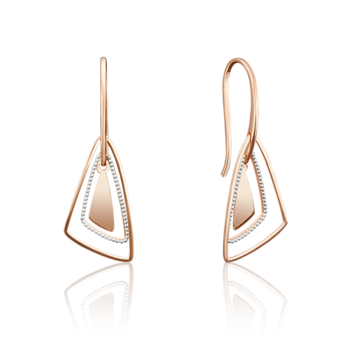 Серьги с французским замком из красного золота 02-3956-00-000-1110-63