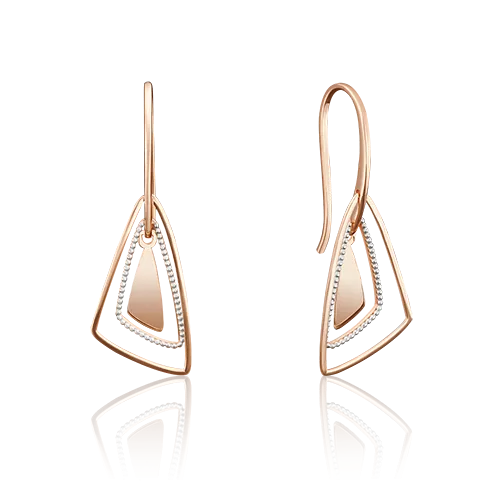 Серьги с французским замком из красного золота 02-3956-00-000-1110-63