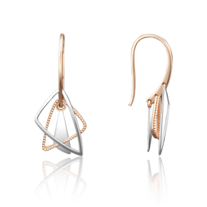 Серьги с французским замком из комбинированного золота 02-3987-00-000-1111-63