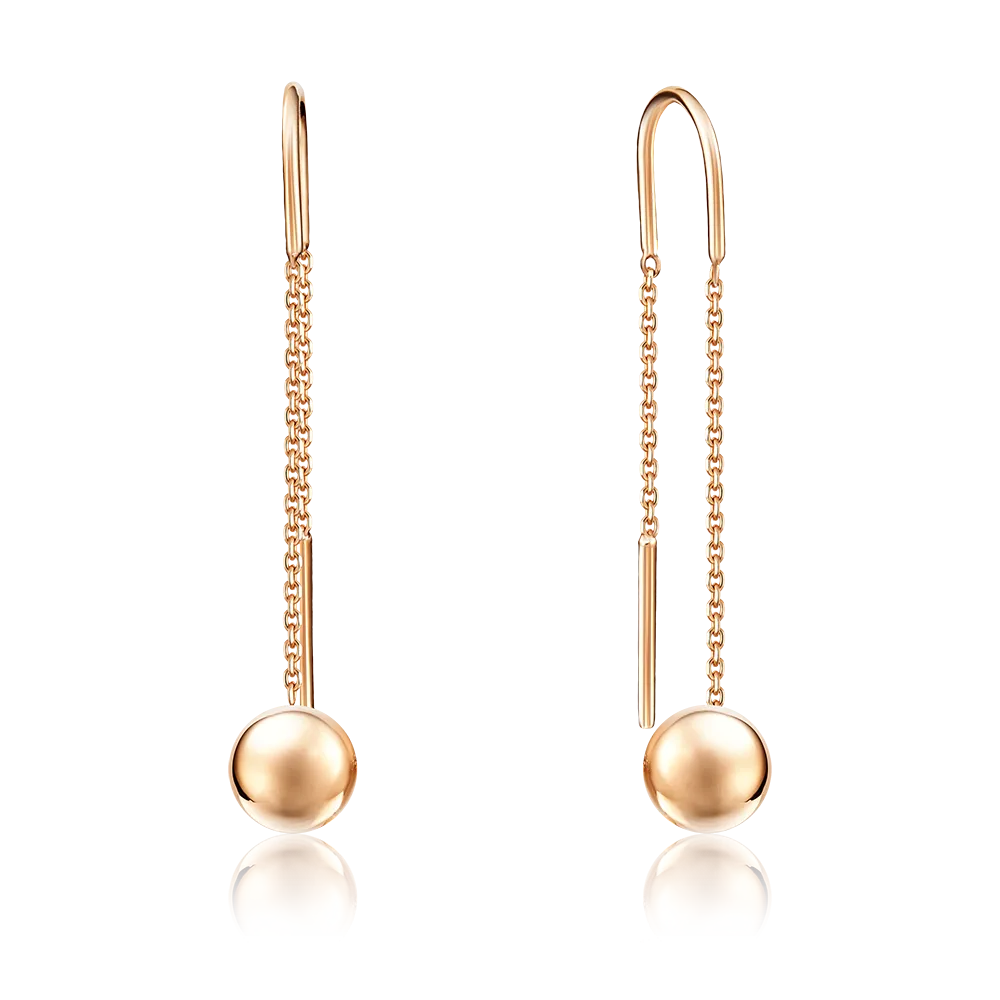 Серьги-продевки из красного золота 02-4151-00-000-1110-63