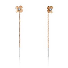 Серьги-цепочки «Цветы» из красного золота 02-4152-00-000-1110-63