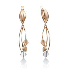 Серьги с английским замком из комбинированного золота 02-4190-00-000-1113-64