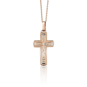 Православный крест из комбинированного золота 03-2675-00-000-1111-63