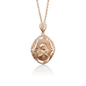 Иконка «Божия Матерь Семистрельная» из красного золота 03-2676-00-000-1110-64