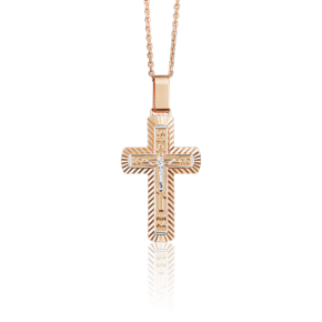 Православный крест из комбинированного золота 03-2677-00-000-1111-63