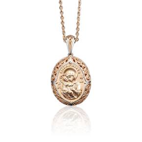 Иконка «Божия Матерь Владимирская» из красного золота 03-2690-00-000-1110-64