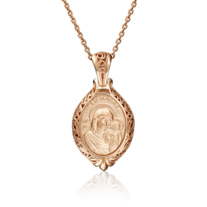 Иконка «Божия Матерь Казанская» из красного золота 03-2830-00-000-1110-64