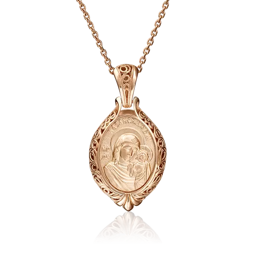 Иконка «Божия Матерь Казанская» из красного золота 03-2830-00-000-1110-64