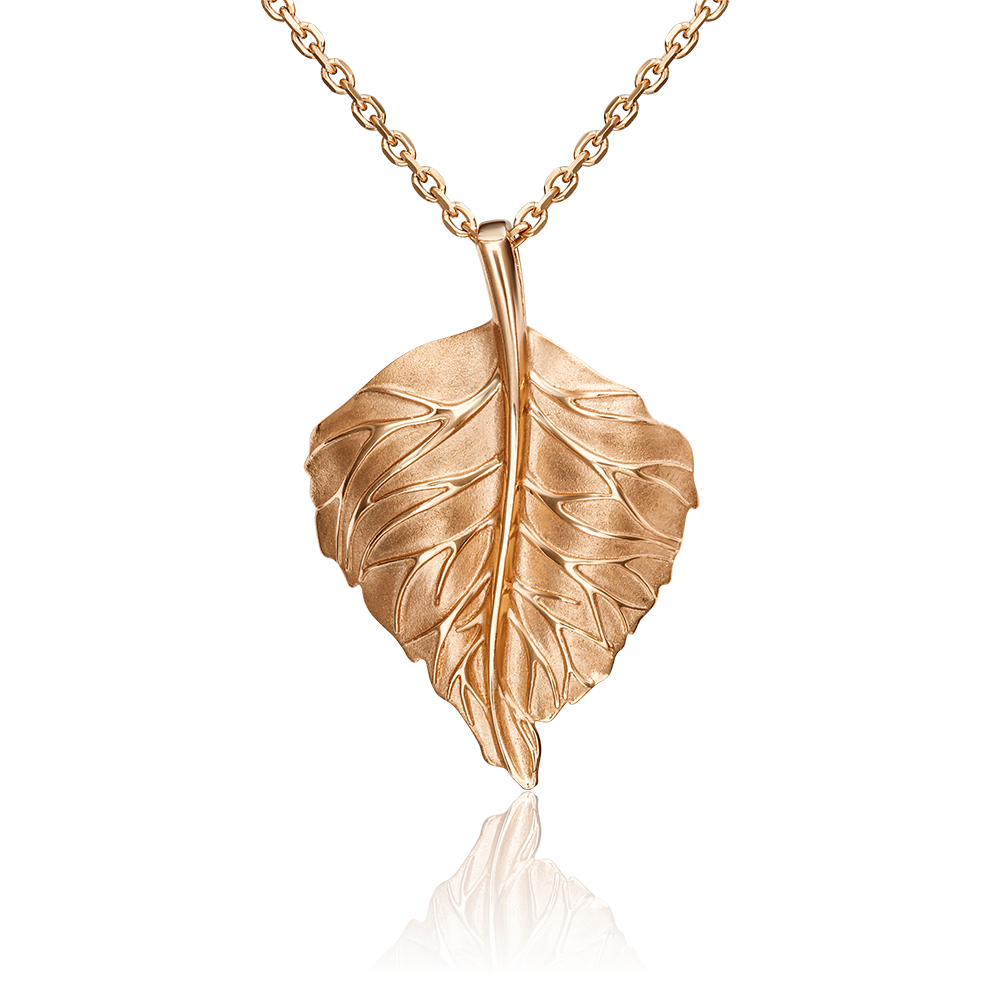 Подвеска «Берёзовый лист» из красного золота 03-3097-00-000-1110-02