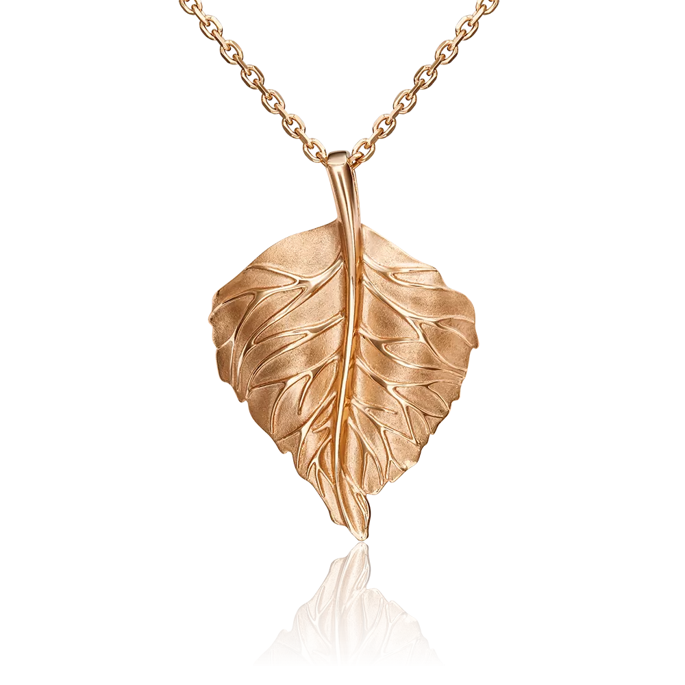 Подвеска «Берёзовый лист» из красного золота 03-3097-00-000-1110-02