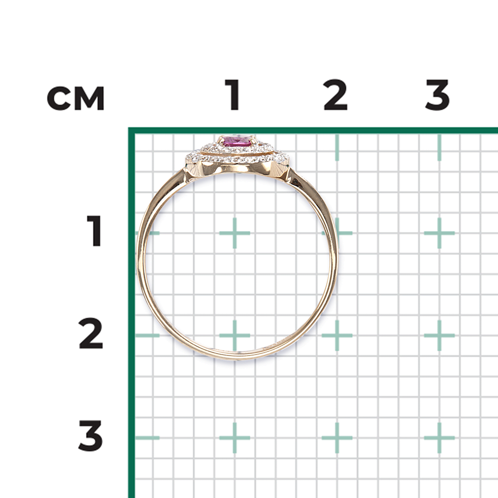 Кольцо из красного золота с рубином и бриллиантами 01-1309-00-107-1110-30