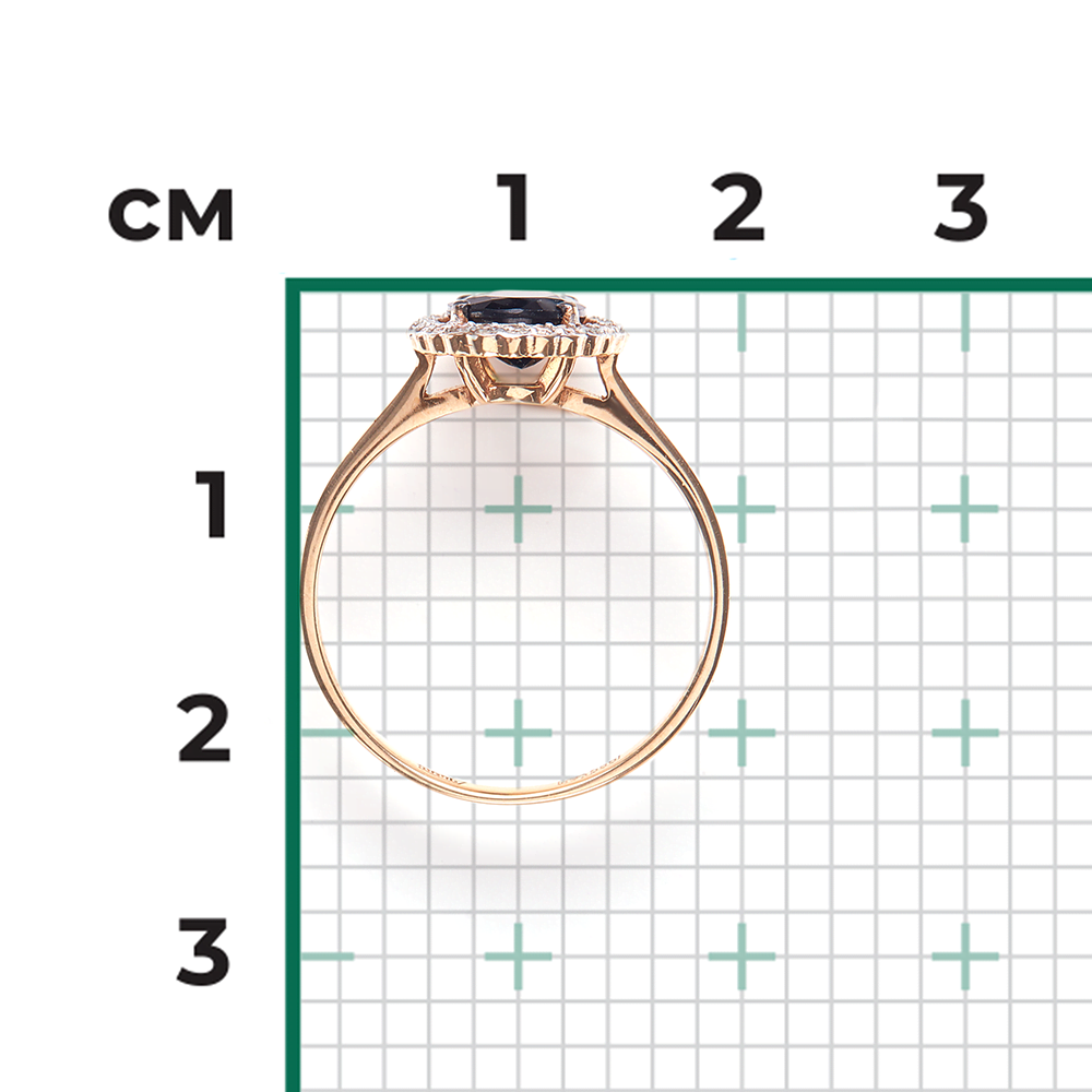 Кольцо из красного золота с сапфиром и бриллиантами 01-1311-00-105-1110-30