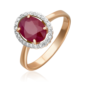 Кольцо из красного золота с рубином и бриллиантами 01-1311-00-107-1110-30