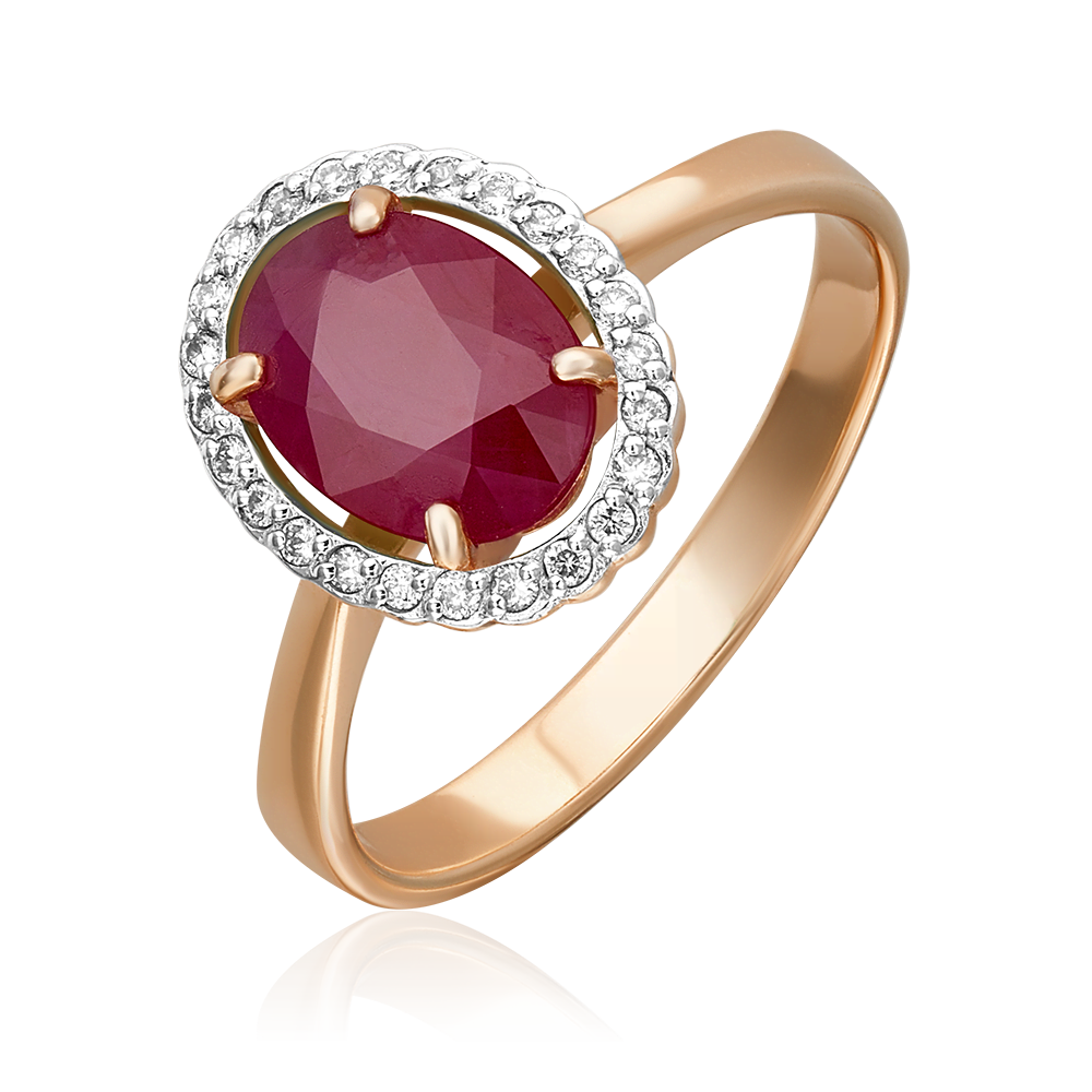 Кольцо из красного золота с рубином и бриллиантами 01-1311-00-107-1110-30