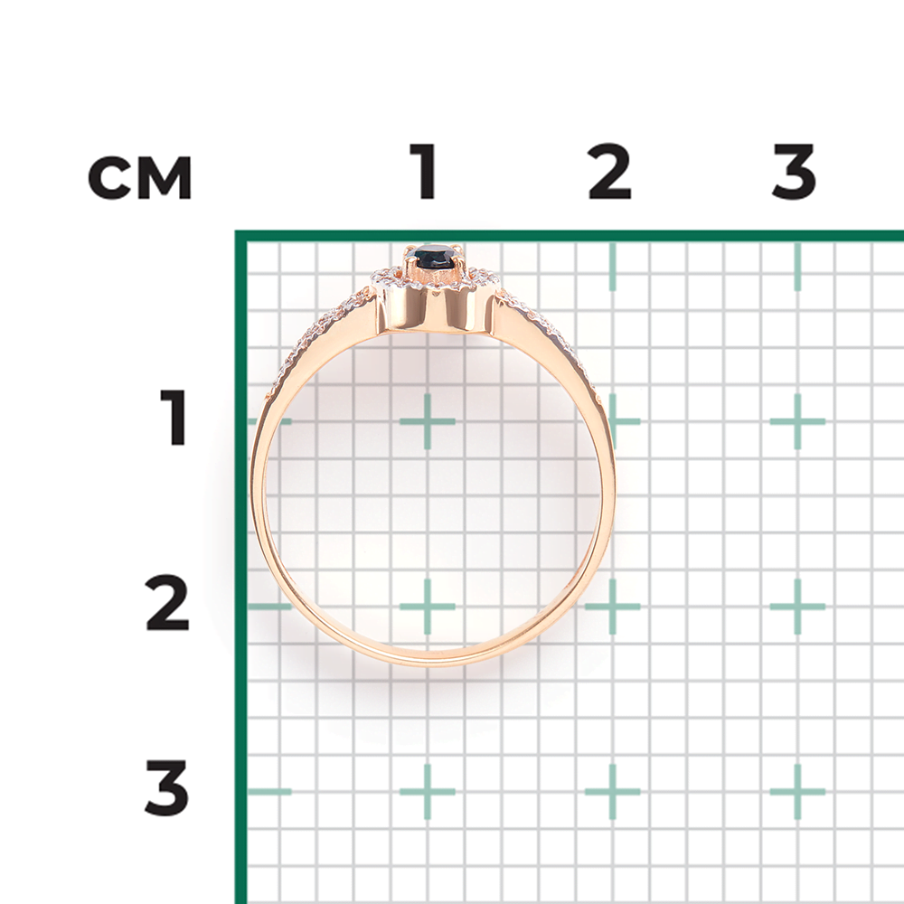 Кольцо из красного золота с сапфиром и бриллиантами 01-1313-00-105-1110-30