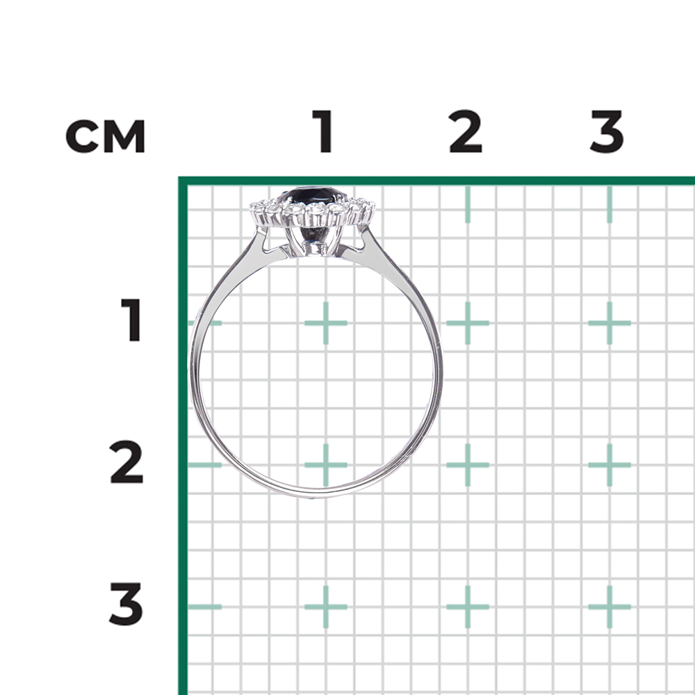Кольцо из белого золота с сапфиром и бриллиантами 01-1314-00-105-1120-30