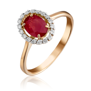 Кольцо из красного золота с рубином и бриллиантами 01-1313-00-107-1110-30