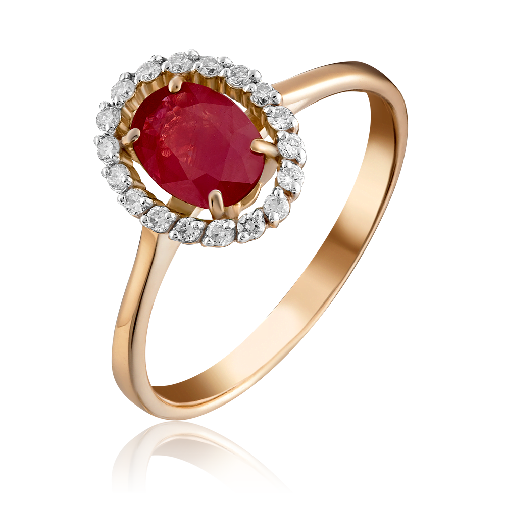 Кольцо из красного золота с рубином и бриллиантами 01-1313-00-107-1110-30