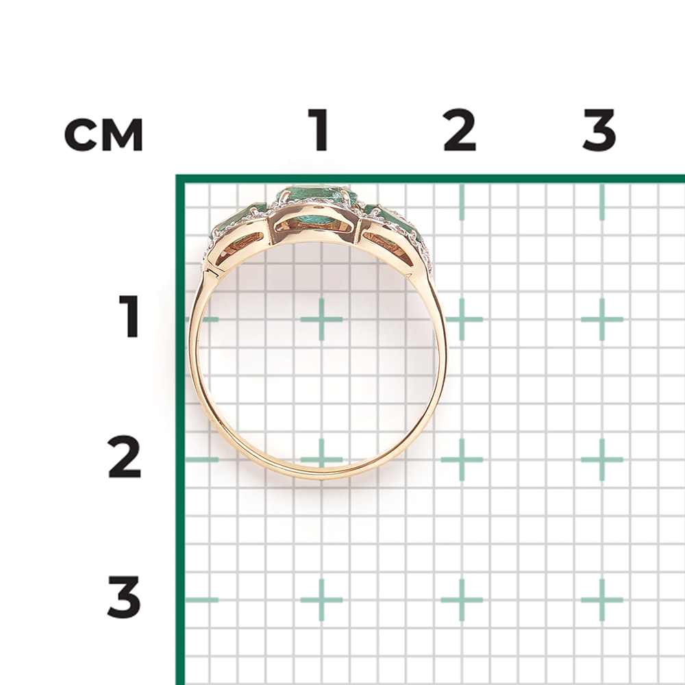 Кольцо из красного золота с изумрудами и бриллиантами 01-1315-00-106-1110-30