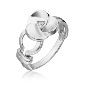 Кольцо из белого золота с бриллиантами