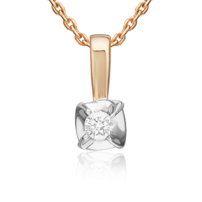 Подвеска из комбинированного золота с бриллиантом 03-3517-00-101-1111