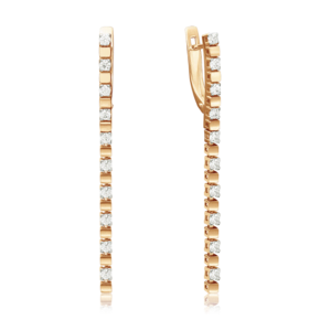 Серьги с английским замком из красного золота с фианитами 02-4241-00-501-1110-38