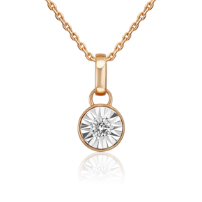 Подвеска из комбинированного золота с бриллиантом