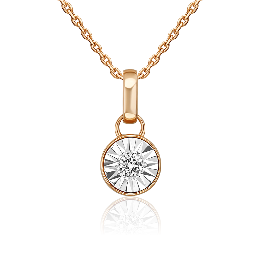 Подвеска из комбинированного золота с бриллиантом 03-3094-01-101-1111-30