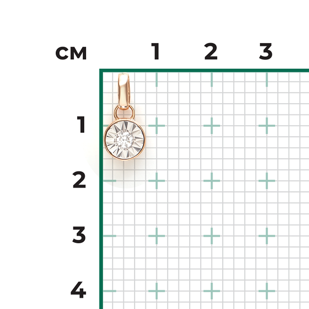 Подвеска из комбинированного золота с бриллиантом 03-3094-01-101-1111-30
